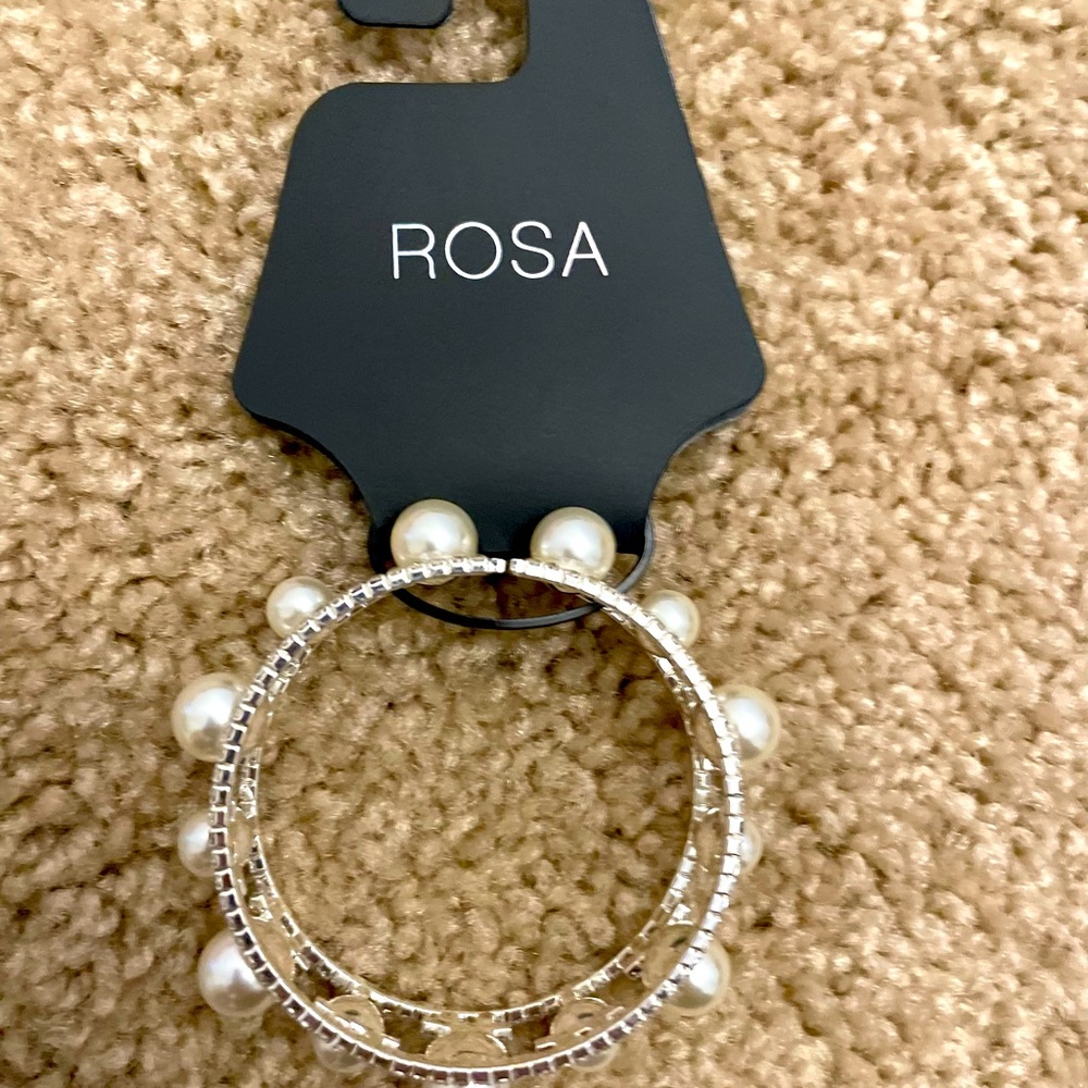 Rosa Silver Pearl Bracelet